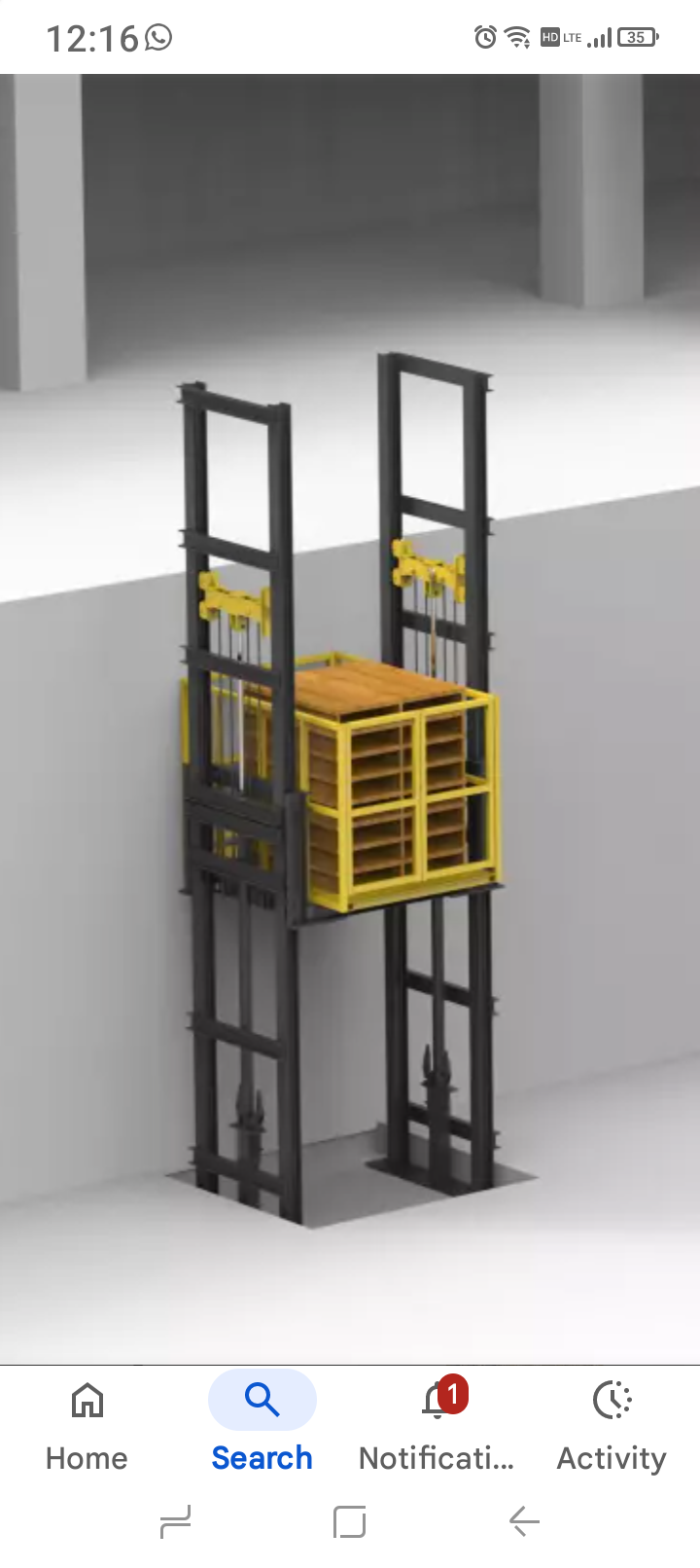 Industrial Goods Lift Installation